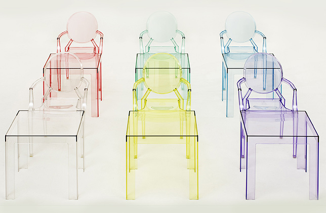 Kartell JOLLY クリア KARTELL table basse JOLLY (Fumé Clair - Polycarbonate